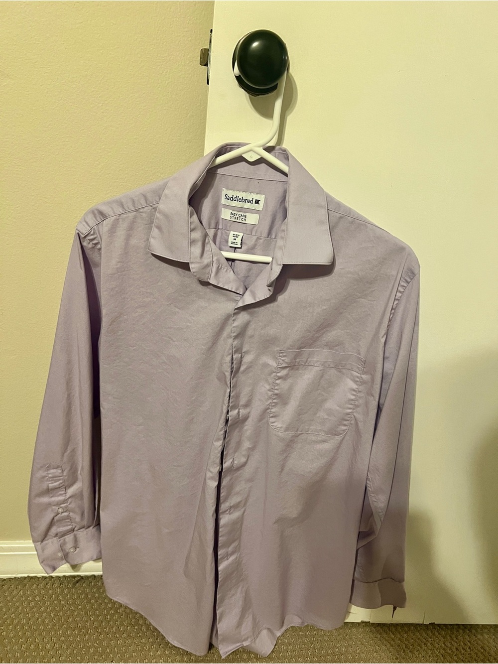 Saddlebred Men's Lavender Button-Front Dress Shirt